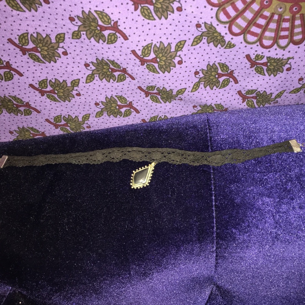 Lace Choker With Black Pendant